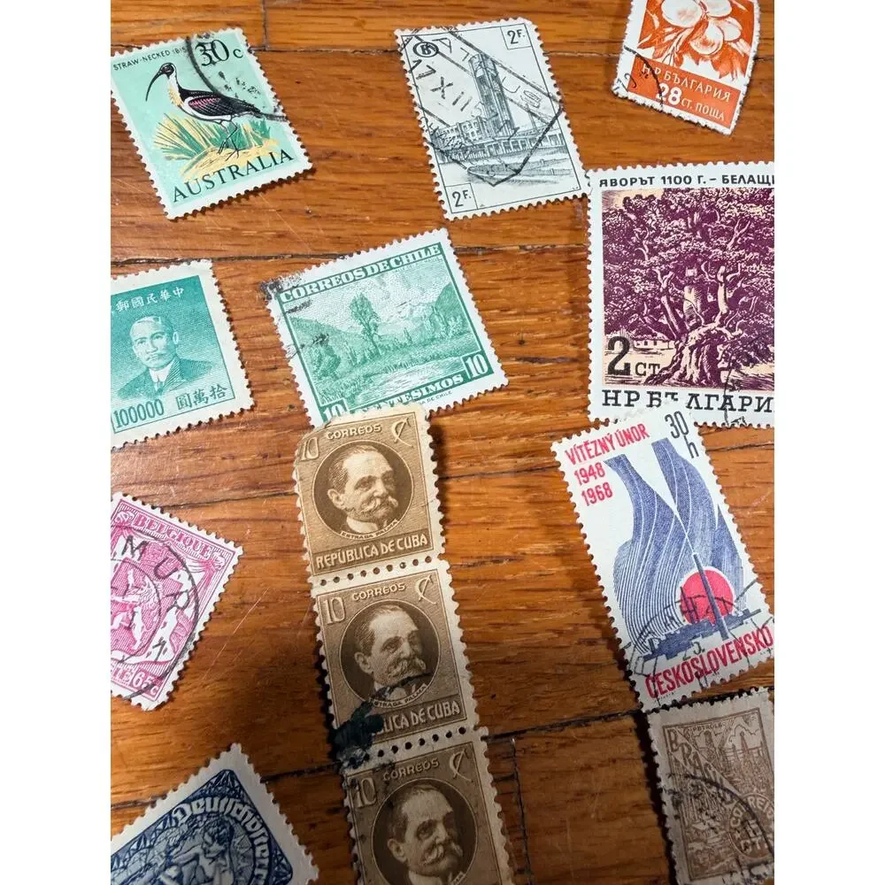 Large Vintage Worldwide Postage Stamp Lot 150+ Used International Stamps 1950s-7